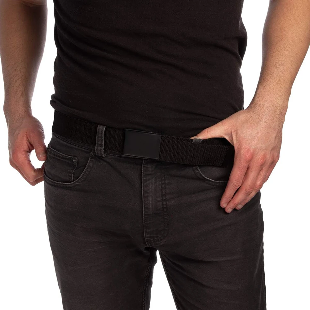 Wear-resistant Breathable Casual Multifunctional Wear-resistant Canvas Web Tactical Belt Men with Flip Top Buckle