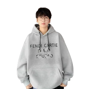Manufacturers Custom High Quality Cotton Polyester Puff Sleeve Casual Knitted Hoodies Custom Logo Plus Size Boy Hoodies