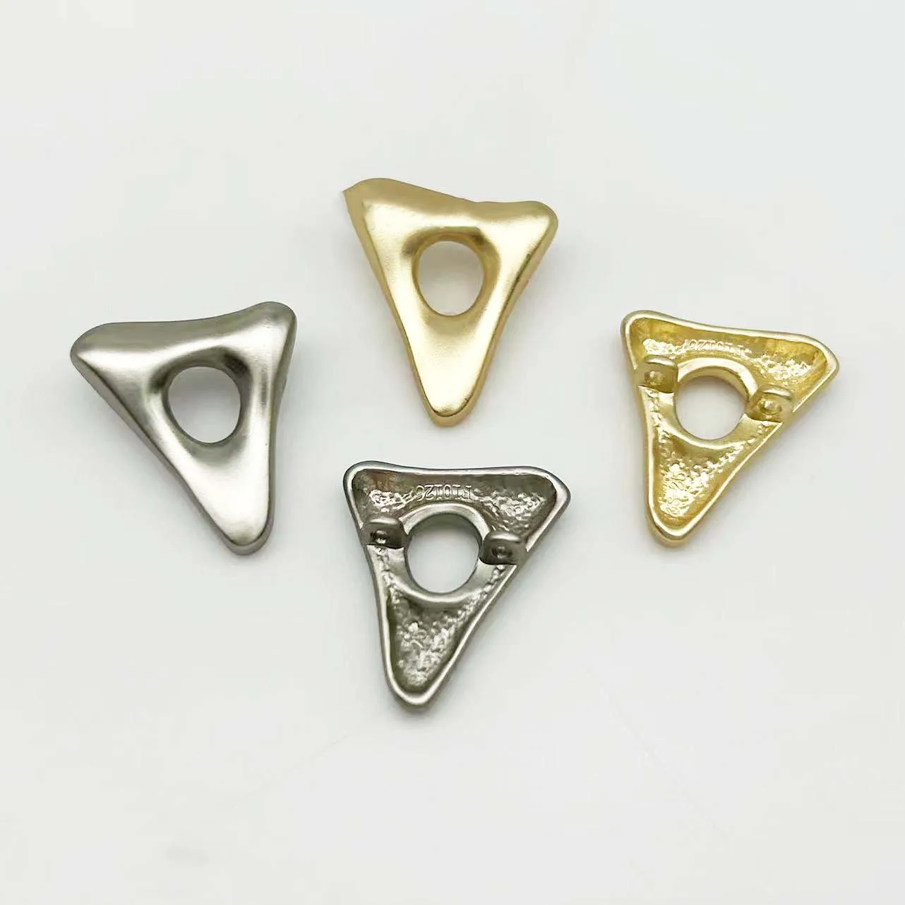 Metal Coat Button Jewelry - Geometric Triangle Design