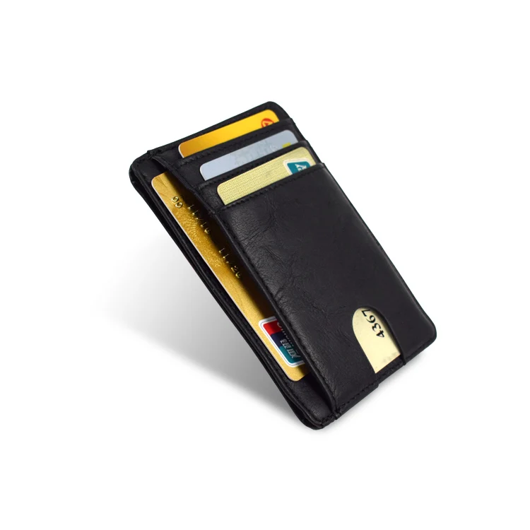 Rfid blocking wallets PU Leather Slim Leather Wallet RFID Blocking Quick Card Access
