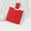 Rojo brillante - espejo 60*60mm funda de cuero 68*65mm