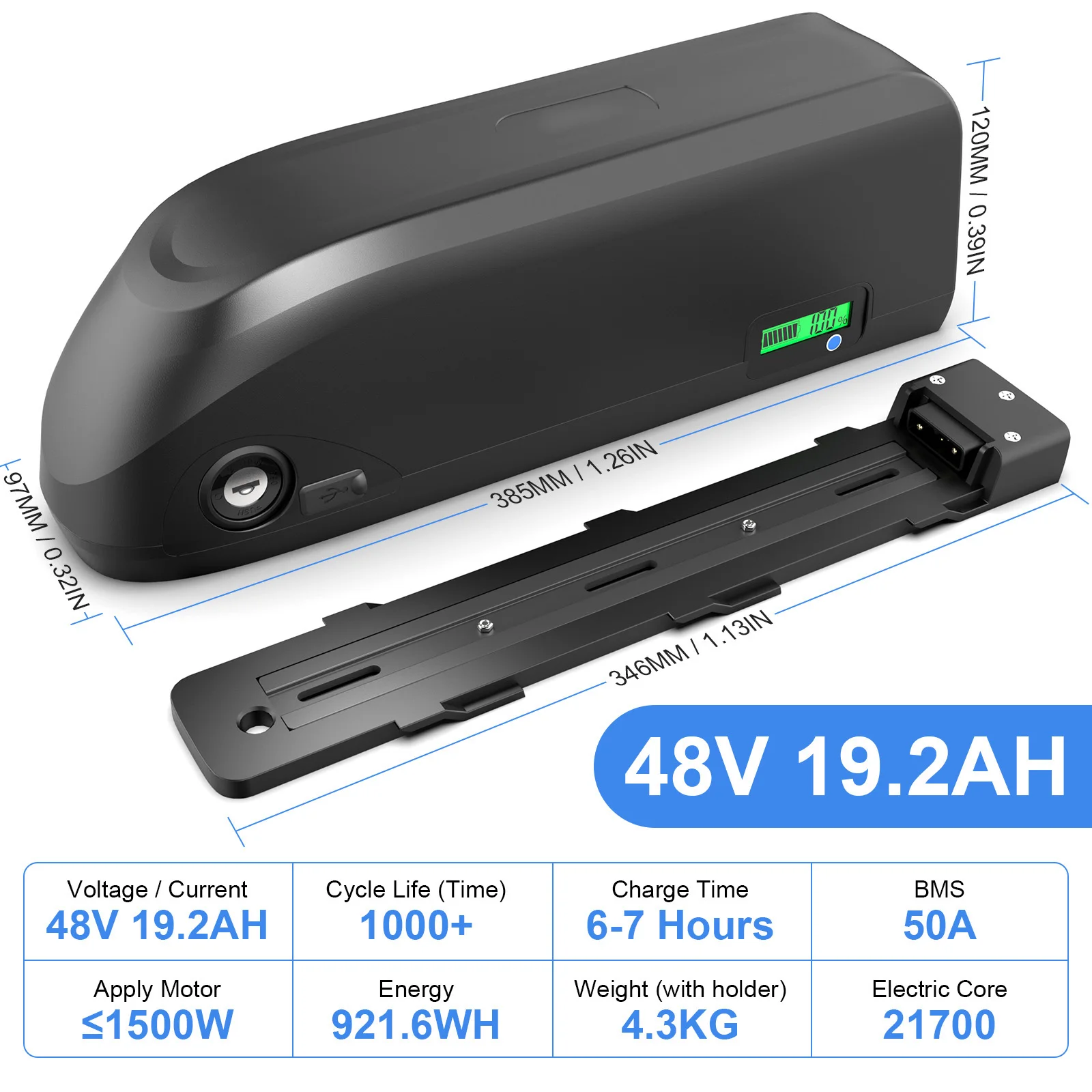 Free Shipping Ebike Battery Pack Li-ion for 0-1500W Adult Bicycle Motor,Hailong Battery Replacement 48V 14.4ah 19.2ah 20ah