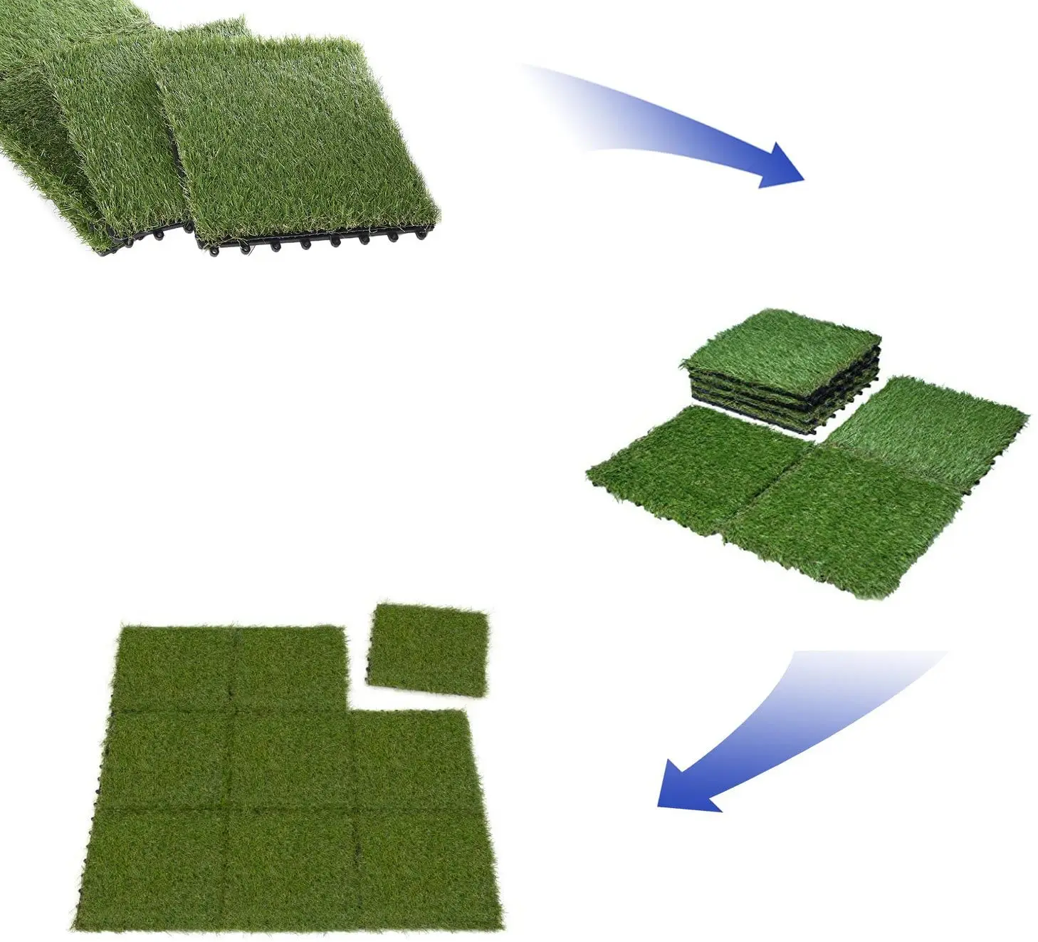 Hanwei Grass Artificial Grass Tile Natural Landscape Outdoor Flooring