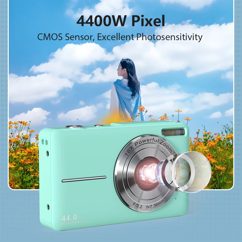 Fotocamera Digitale 1080P 44MP Con Zoom 16x E Scheda SD 32GB – Per Bambini E Principianti - 4