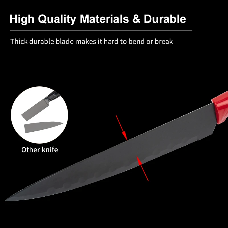 High Quality Stainless Steel Kitchen Knives Set Tools Forged Kitchen Knives Scissors Peeler Set 6pcs Chef Paring Knife