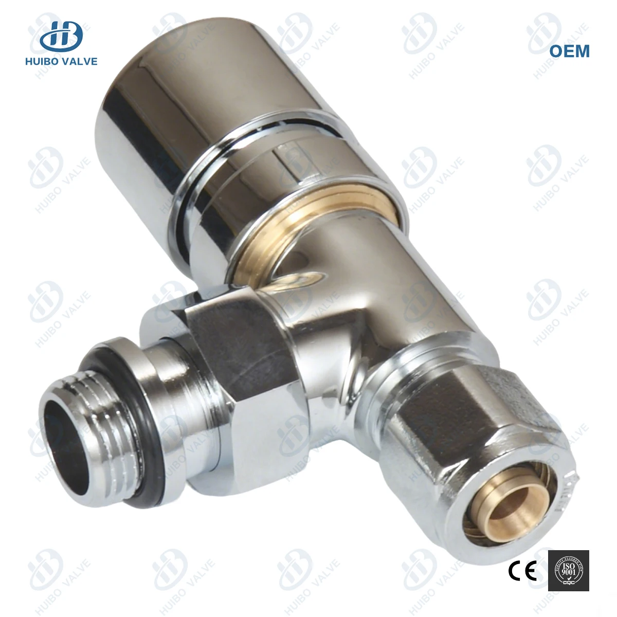 Modern PEX Chrome Plated Thermostatic Radiator Valve Kit for Radiator Heating System