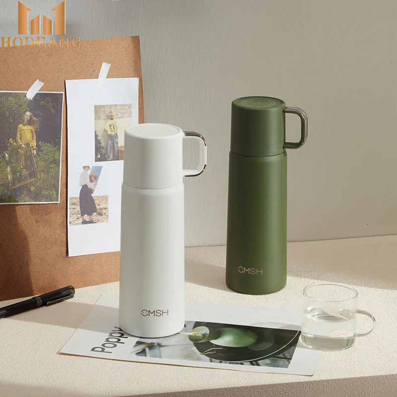 Fashion 304 Stainless Steel Thermos With Lid 18oz Large Capacity Portable Thermos Bottle Gift