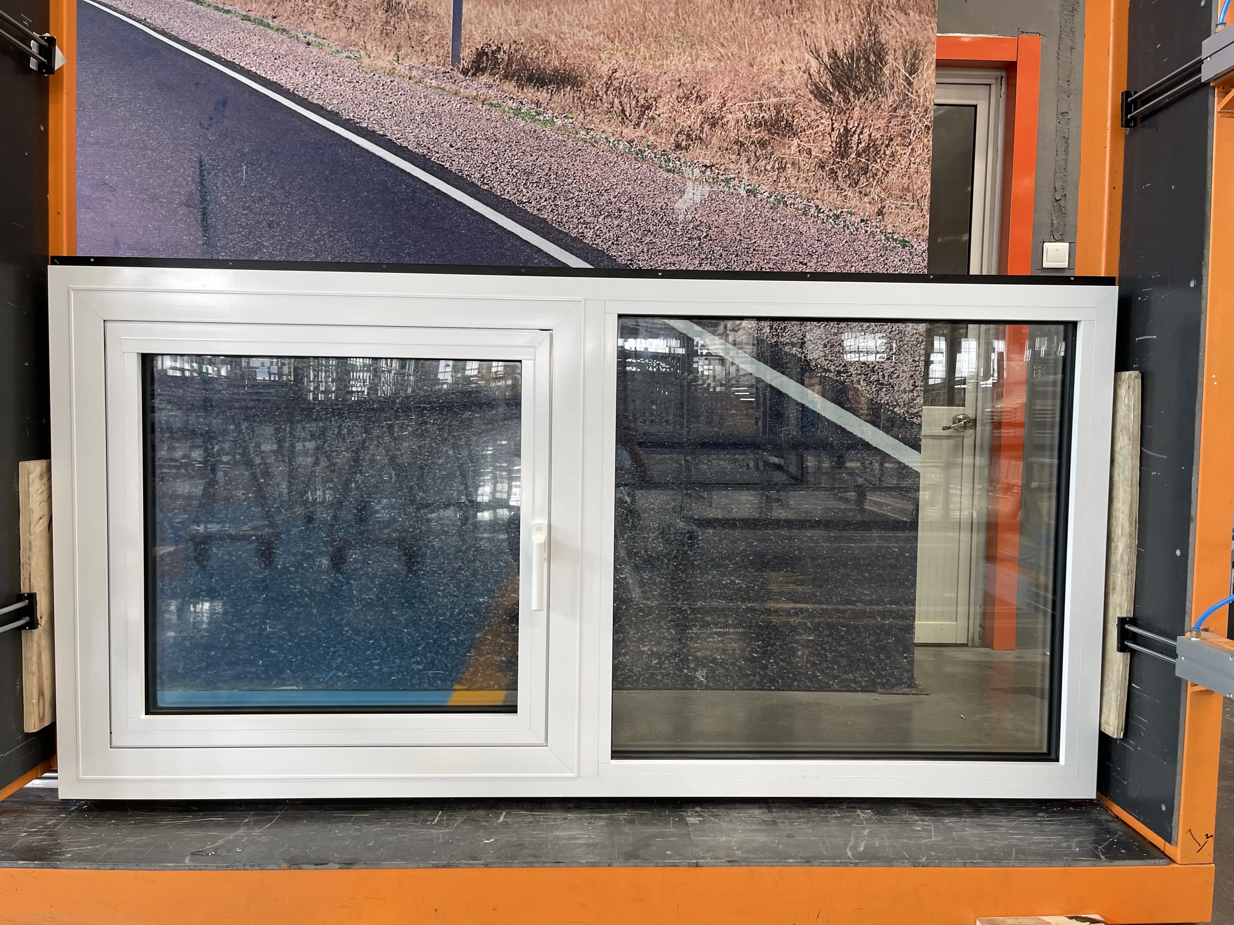 Minglei European Thermal break Aluminum Triple pane Casement narrow Slim frame window supplier