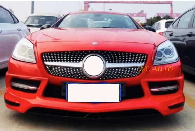 R Abs Front Bumper Grille Diamond Grill For Mercedes Benz Slk Class