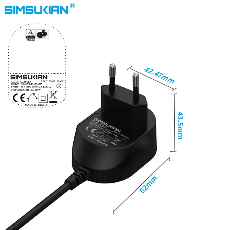 Simsukian 18v Ac/dc Power Adapter
