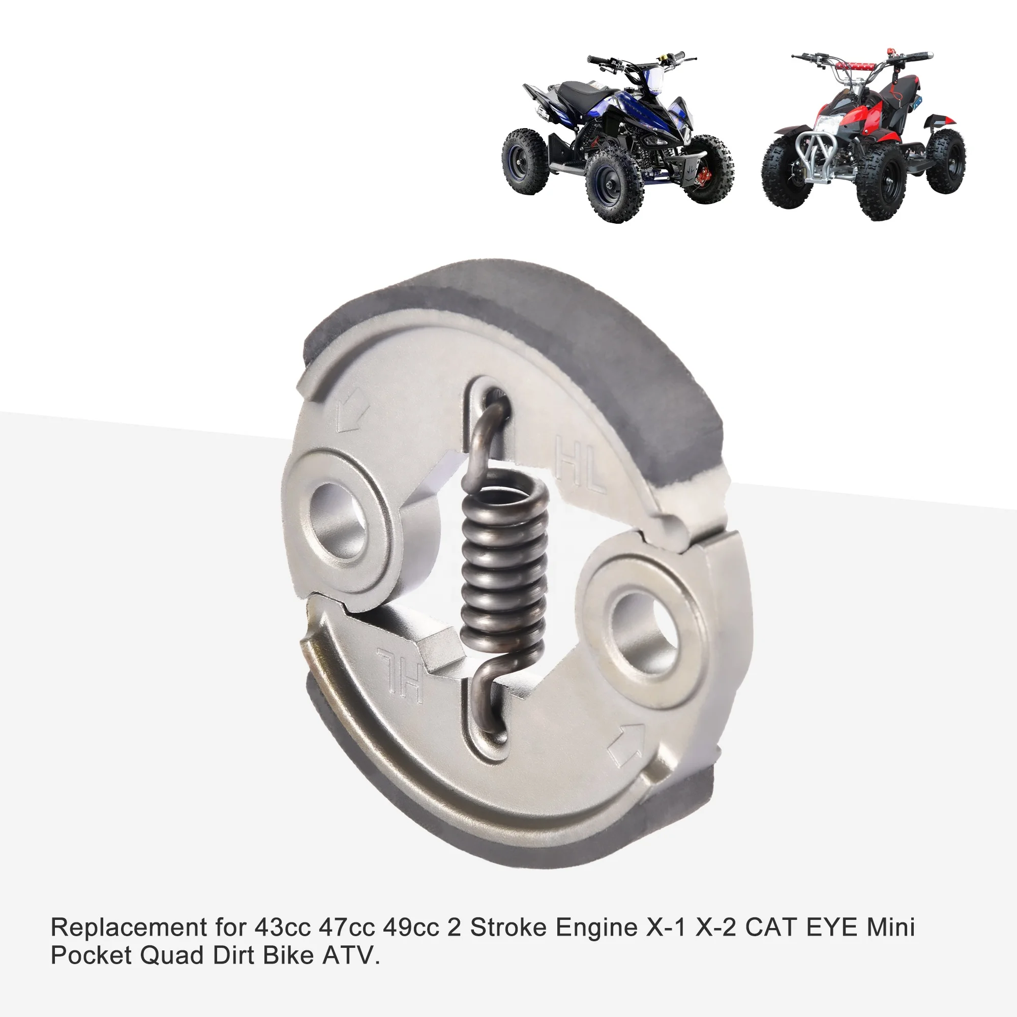 GOOFIT Motorcycle Clutch Pad with Spring Replacement for 43cc 47cc 49cc 2Stroke Engine X-1 X-2 CAT EYE Mini Pocket Dirt Bike ATV
