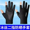 Guantes negros con dedos descubiertos.