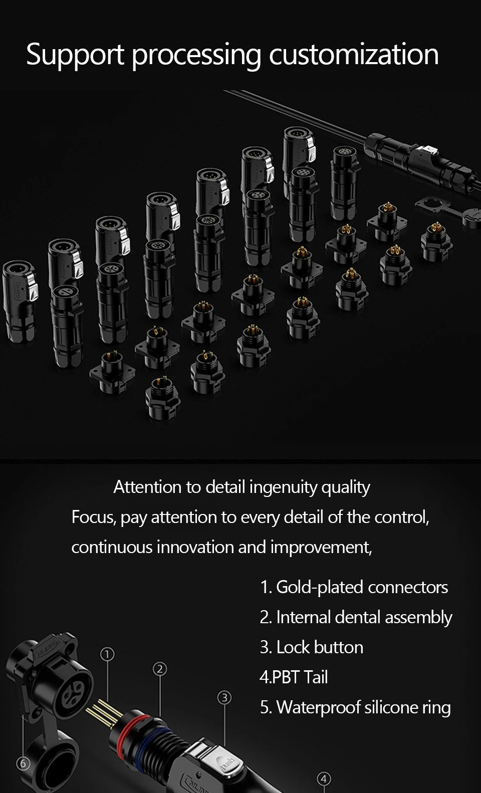 L-shaped Right Angle Sensor Plug,4-core,5-core,8-core,Pinhole ...