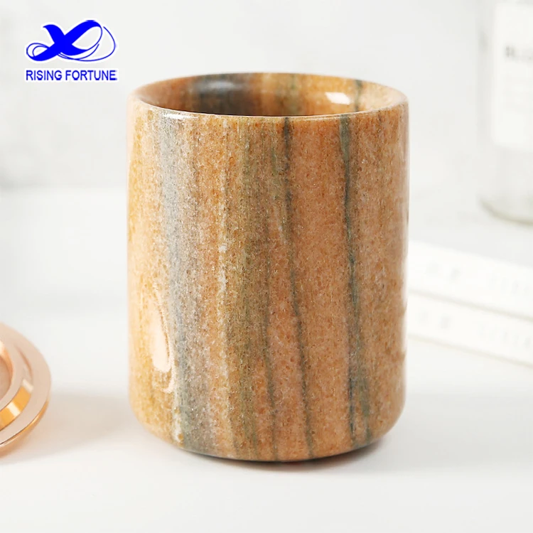 Wholesale Custom 8oz Marble Onyx Candle Jar Multicolor Metal Insert
