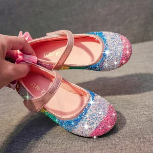 Princess Wedding Party Shoes Girls Glitter Mary Jane Low Heel Wedding Party Princess Dress Pumps Shoes Shoes for Kids