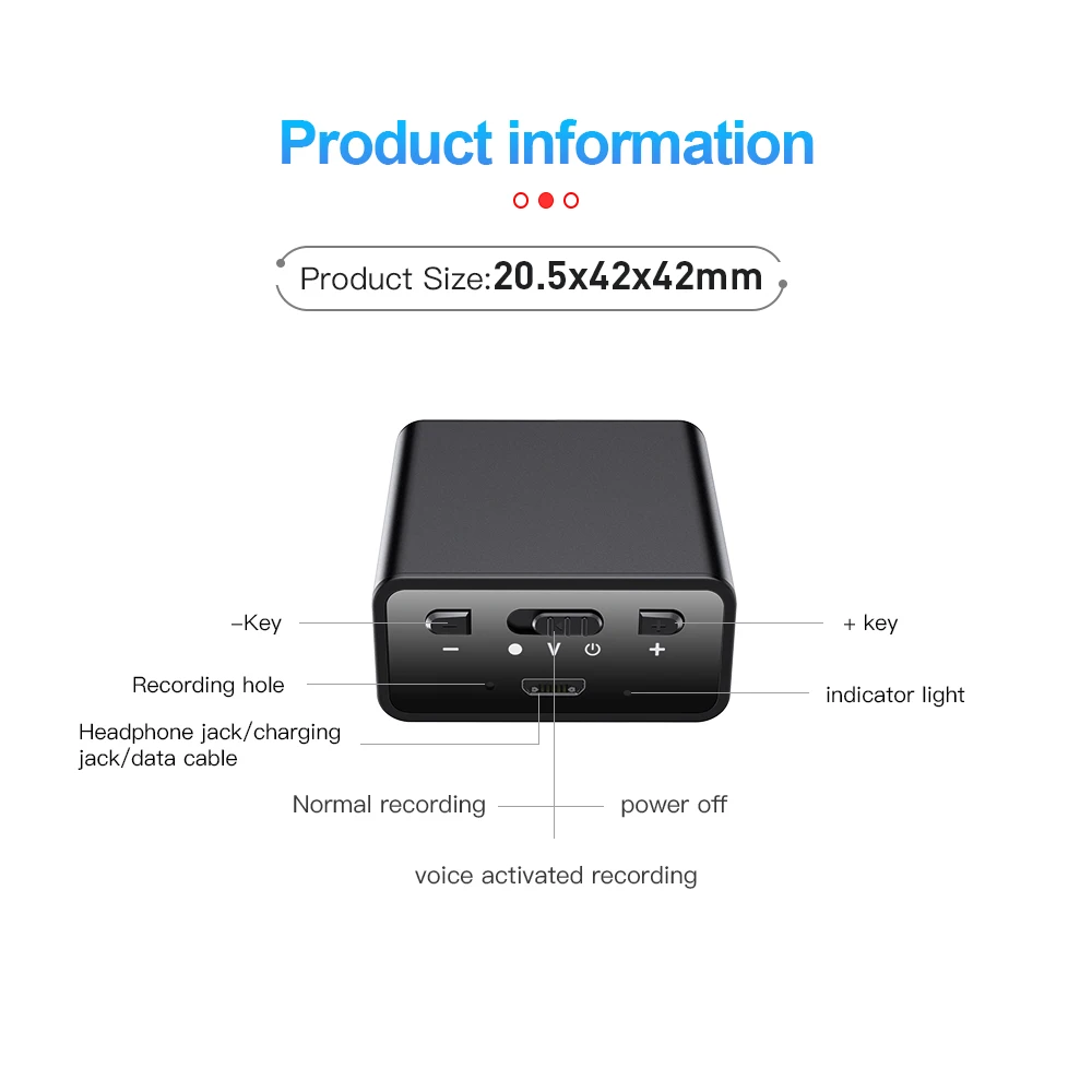 Mini Q65 Digital Voice Recorder Long Time 200 Hours Audio Sound Recorder in MP3 & WAV Format Small Digital Voice Recorder