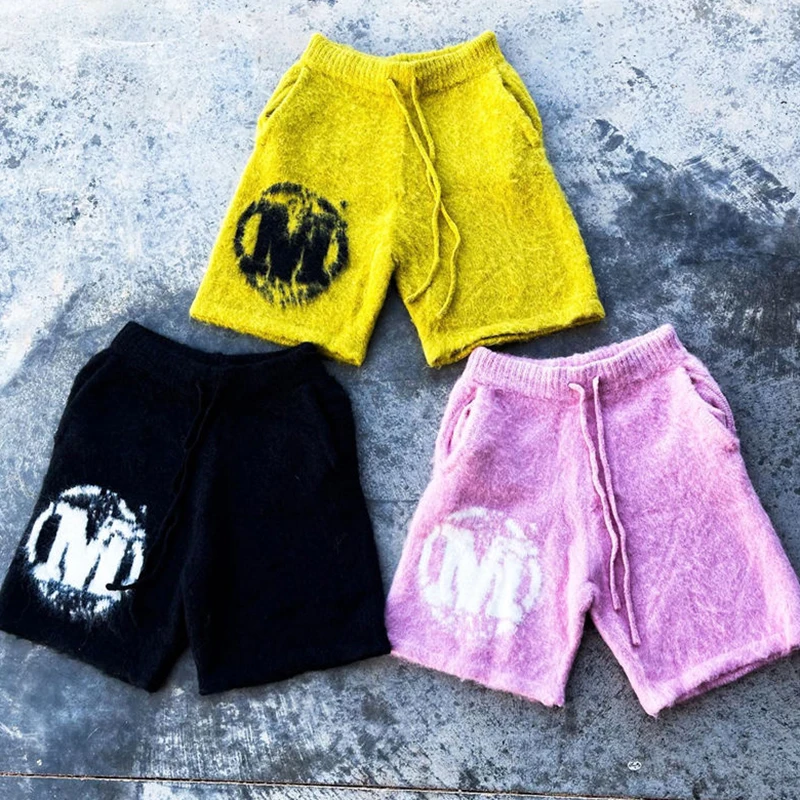 YSJY ODM OEM Custom Logo Knit Fluffy Mohair Pants for Men