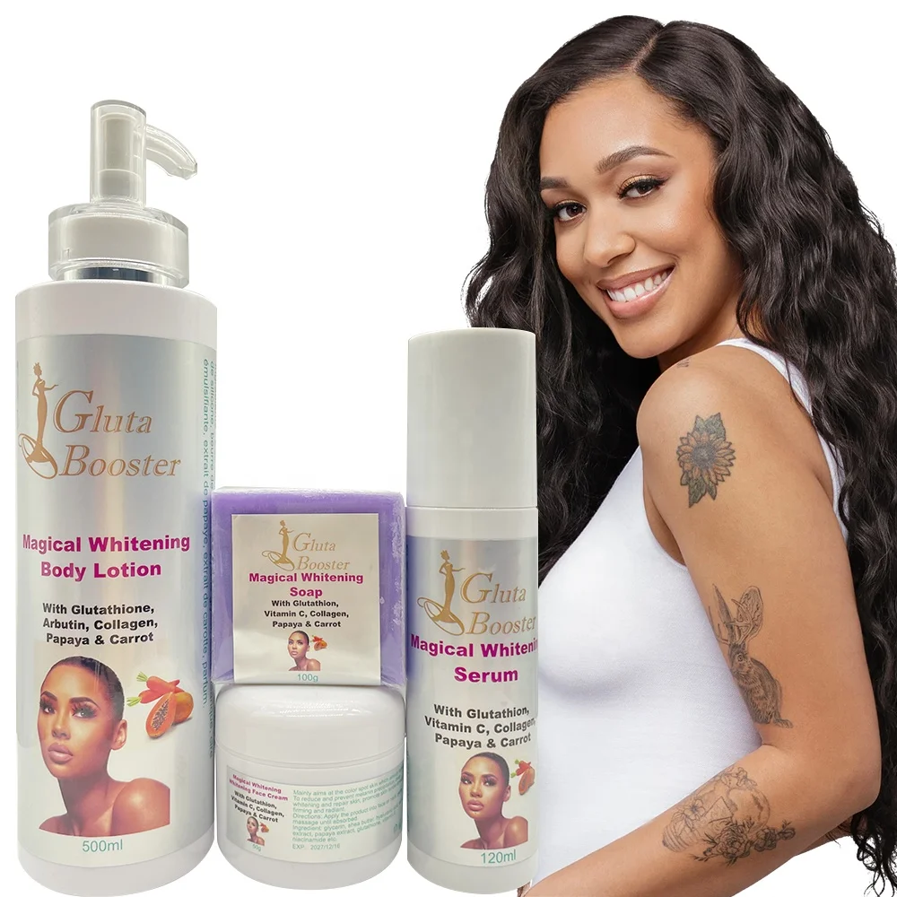 Gluta Booster With Glutathion Arbutin Collagen Advanced Repair Hydrating  Whitening Skin for Sensitive African Skin Kit