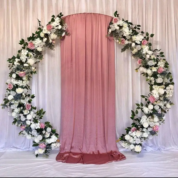 Yj 2.0m Round Wedding Arch Stand Backdrop Customize China Pink