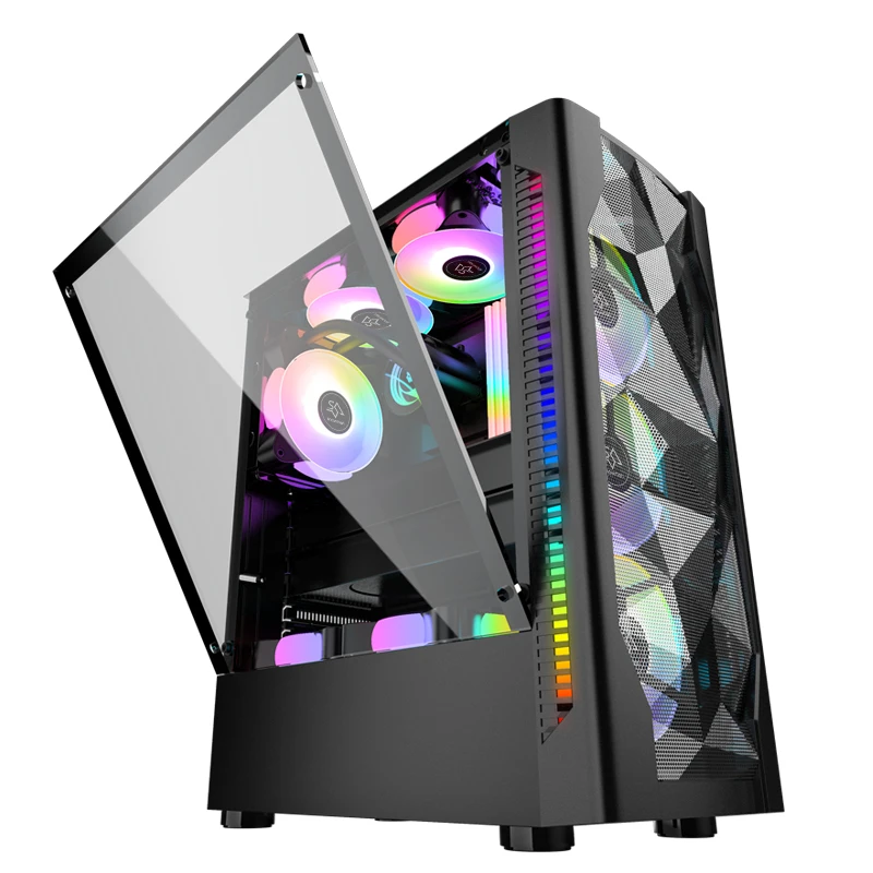 Boîtier PC ATX SNOWMAN au design populaire, boîtier OEM pour PC gaming, tour en verre trempé_voghion.com