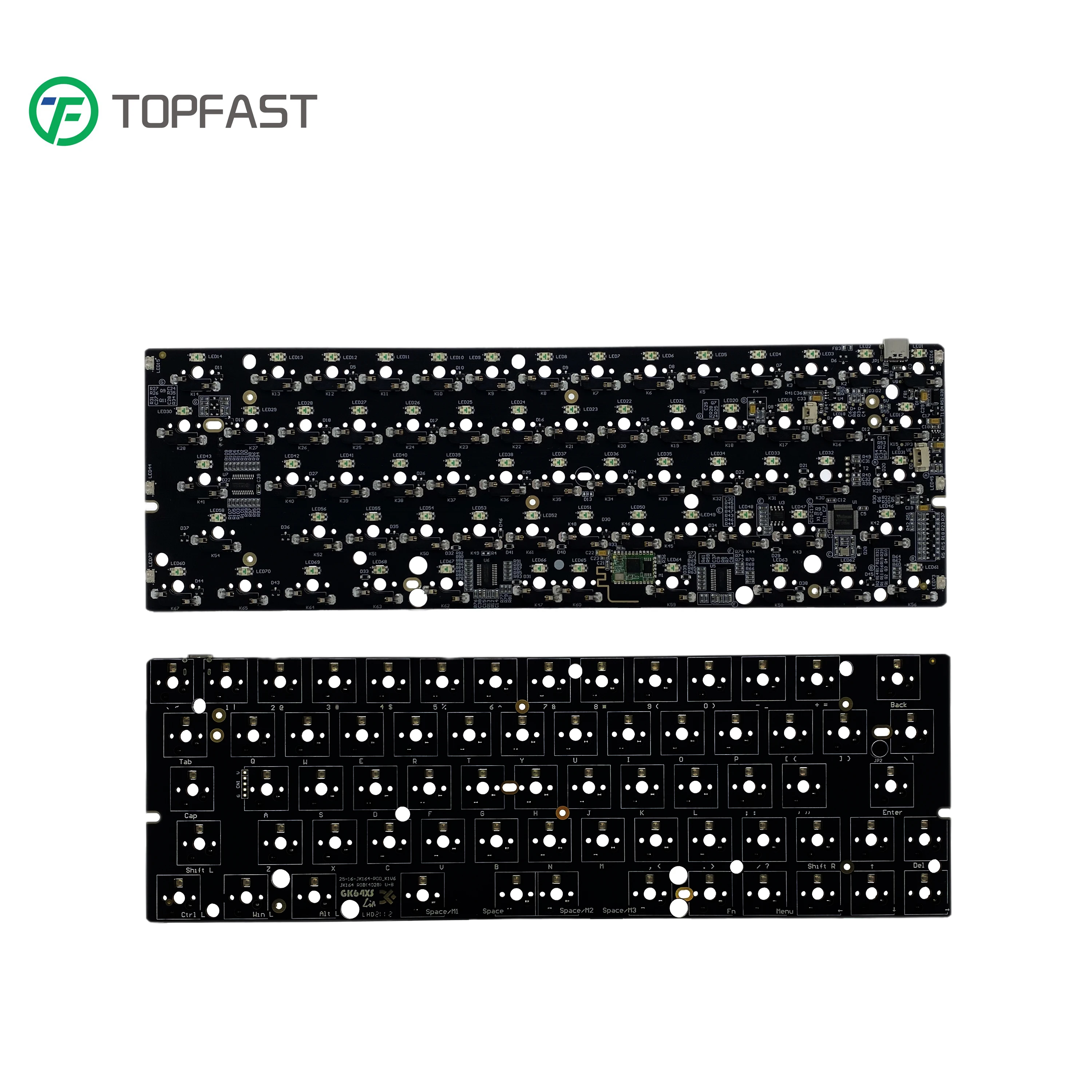 Custom Keyboard PCB - 65% Gk64xs with QMK VIA Support