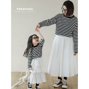 YOEHYAUL Fashion Custom Design Striped Kids Girls T Shirt Soft Child Girls Tshirts and Tops Toddler Oversized T-shirts