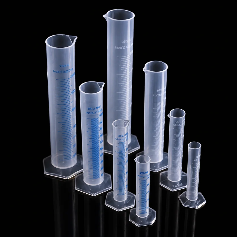 100ml プラスチック製目盛り付きシリンダー PP 計量シリンダー、透明な