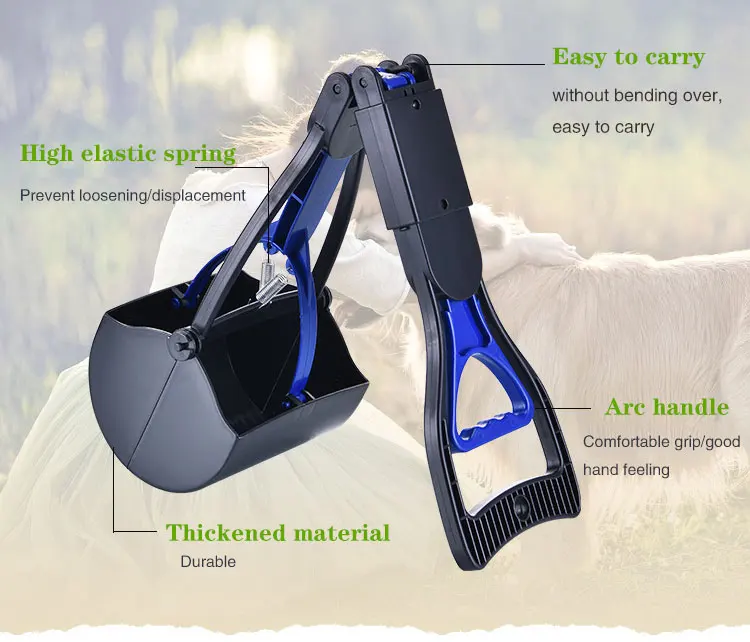 Manufacturer Factory Pet Dog Pooper Scooper With Poop Bag Dispenser Shit Clip Picker Waste Poo