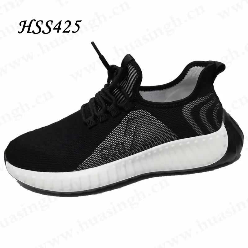 LXG,wholesale Durable Anti-skid Rubber Sole Unisex Sport Shoes Breathable Tear-proof Outdoor Black Fashion Running Shoes HSS425