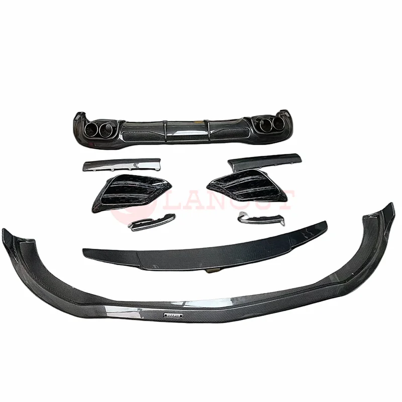 Difusor de Lábio Frontal Spoiler e Pontas para Mercedes Benz S-Class