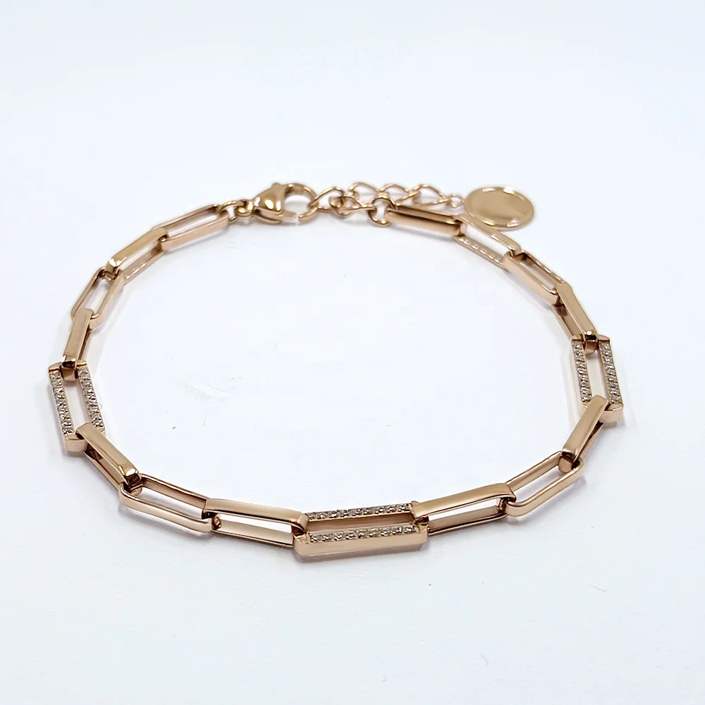 Placcato Rosa 1µ – Bracciale catena coda di topo 1,6mm 21cm (1pz