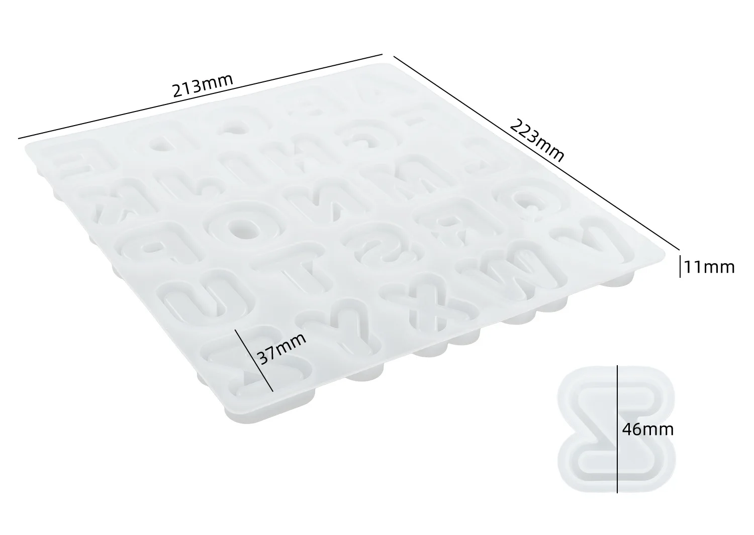 Diy Uv Alphabet Resin Shaker Silicone Molds Letter Silicone Shaker
