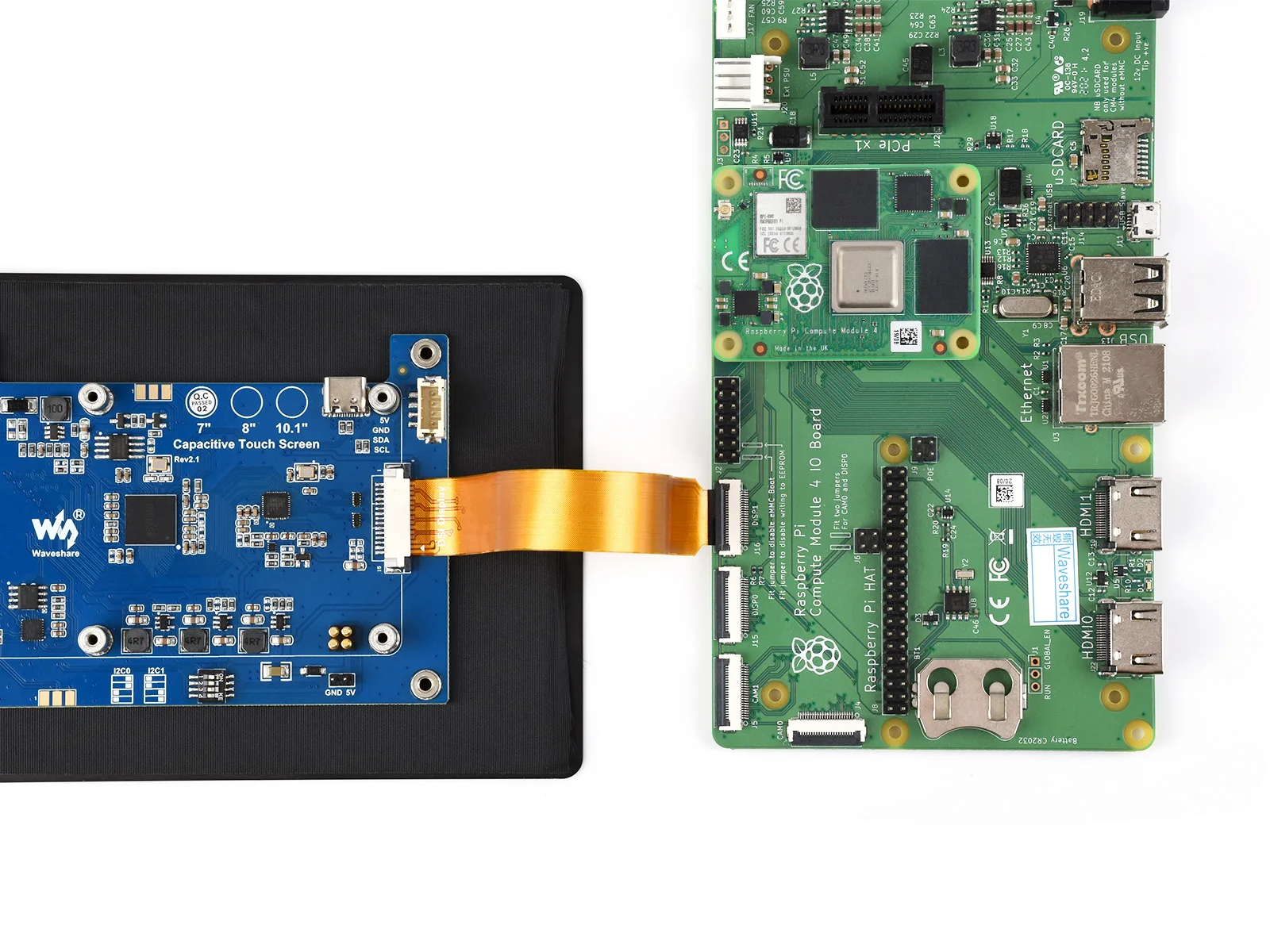 Waveshare 7-inch Capacitief Touchscreen IPS – 1024x600 – DSI-interface – 5-vinger Aanraking – Voor Raspberry Pi 5, 4B, 3B+, CM4 – 60Hz – 6H Hardheid Glas