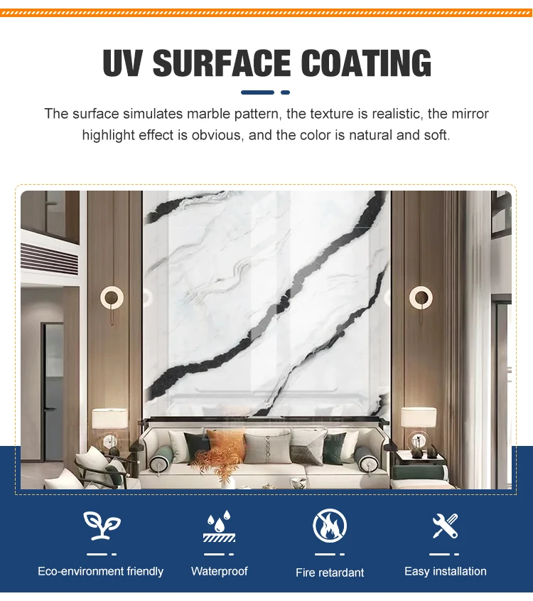 Waterproof UV Board Marble Color PVC Wall Panel Marble Sheet Marble ...