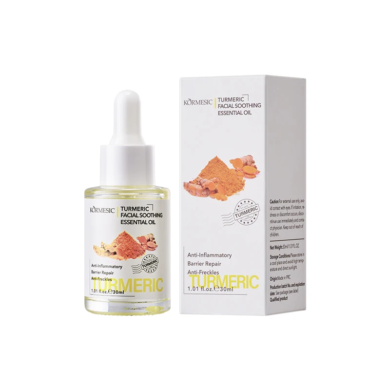 KORMEISC OEM ODM Anti-Inflammatory Anti-Aging Whitening Barrier-Repair Anti-Freckles Turmeric Facial Soothing Essential Oil