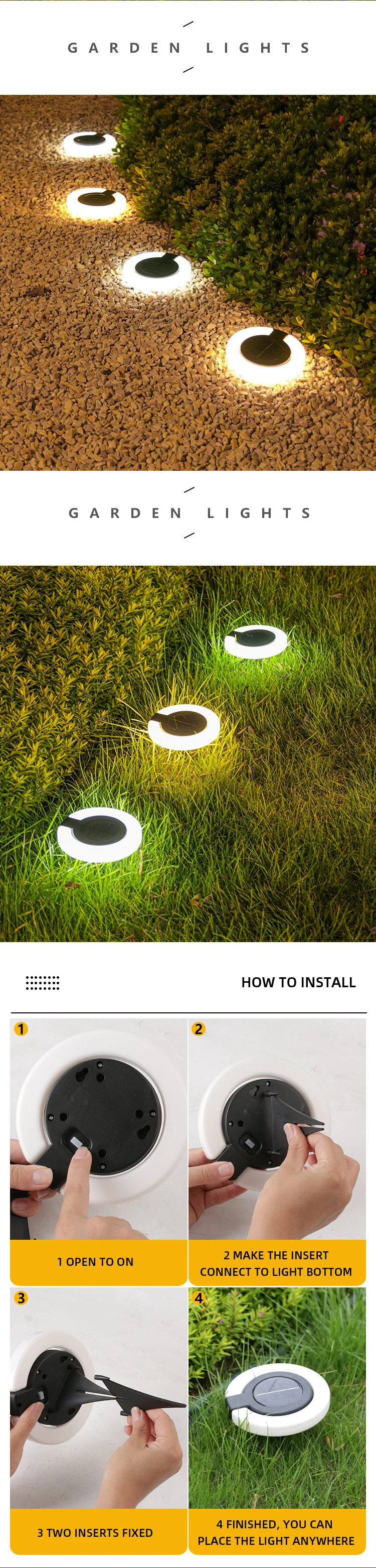 360 Degree Rotating Led Solar Powered Wall Light Outdoor Waterproof Led Holiday Decoration Light Solar Garden Light manufacture