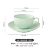 Taza y plato a cuadros de 220 ml, verde jade