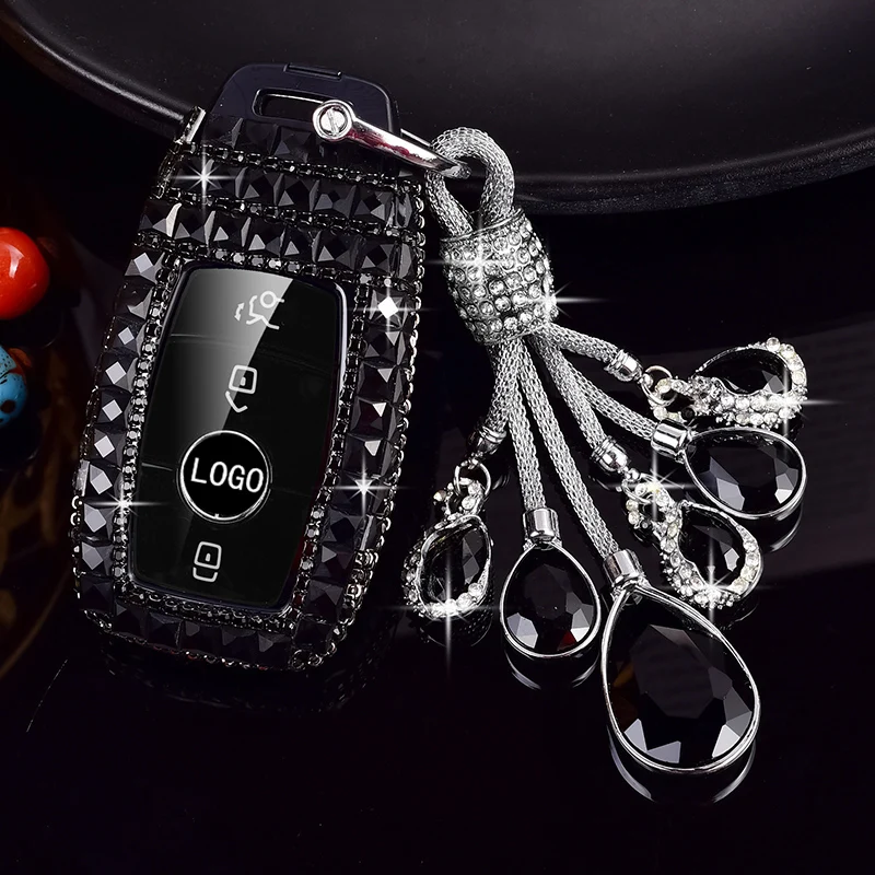 Women's Ceramic Carving PC Car Key Holder for Mercedes for Benz New E Klasse W213 S213 GLE Cover with Hanging Strap