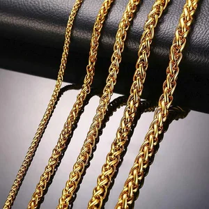 Fashion Hip Hop 925 Sterling Silver Weddings Necklace 14k & 18k Gold Plated Link Chain for Gifts