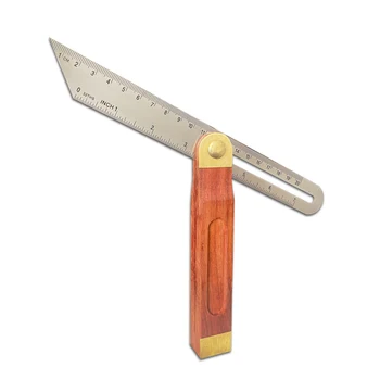 Angle Rulers Gauges Tri Square Sliding T-bevel With Wooden Handle Level Measuring Tool Wooden Marking Gauge Protractor