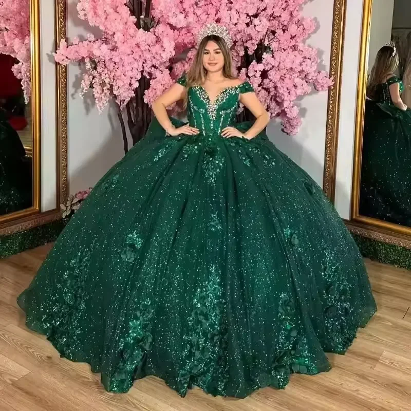 Customized Emerland Green Crystal Quinceanera Dresses Princess Lace Appliqued Wedding Prom Dress Vestido Xv Anos 2025 Birthday| Alibaba.com Customized Emerland Green Crystal Quinceanera Dresses Princess Lace Appliqued Wedding Prom Dress Vestido Xv Anos 2025 Birthday| Alibaba.com