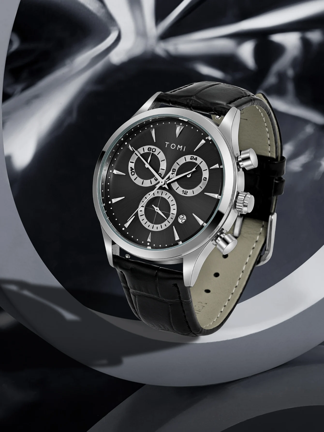 TOMI T602 Wholesale Fashion Men's Quartz Wristwatch PU Band Alloy