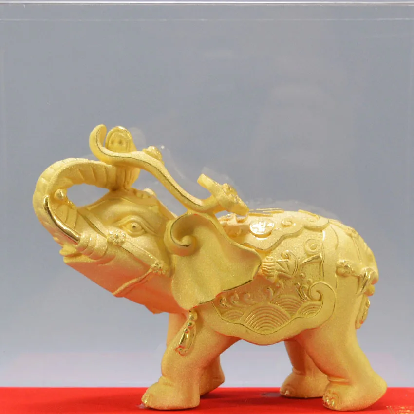 Оптовая Продажа с фабрики 1 шт. доставка бизнес-предприятие фэн-шуй офисная модель 24k золотой слон