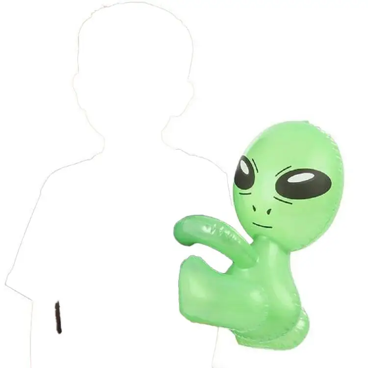 Factory 12.5 Inch Inflatable Hug Me Green Model Toys Blow up Martian Baby Alien Prop Toy Party Decoration