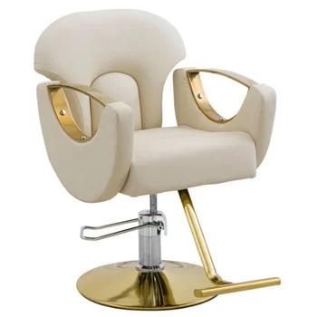 Diant modern hair saloon equipment white red and gold special hairdressing barber chair and station