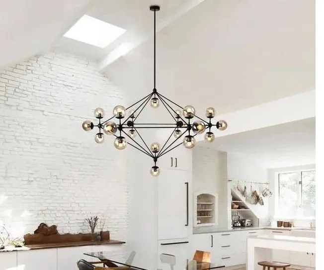 Modo Rustic Loft Vintage Glass Bubble Pendant Lamp Industrial Chic Design for Kitchen Shop Restaurant Bar Art Decor E26 Bulb