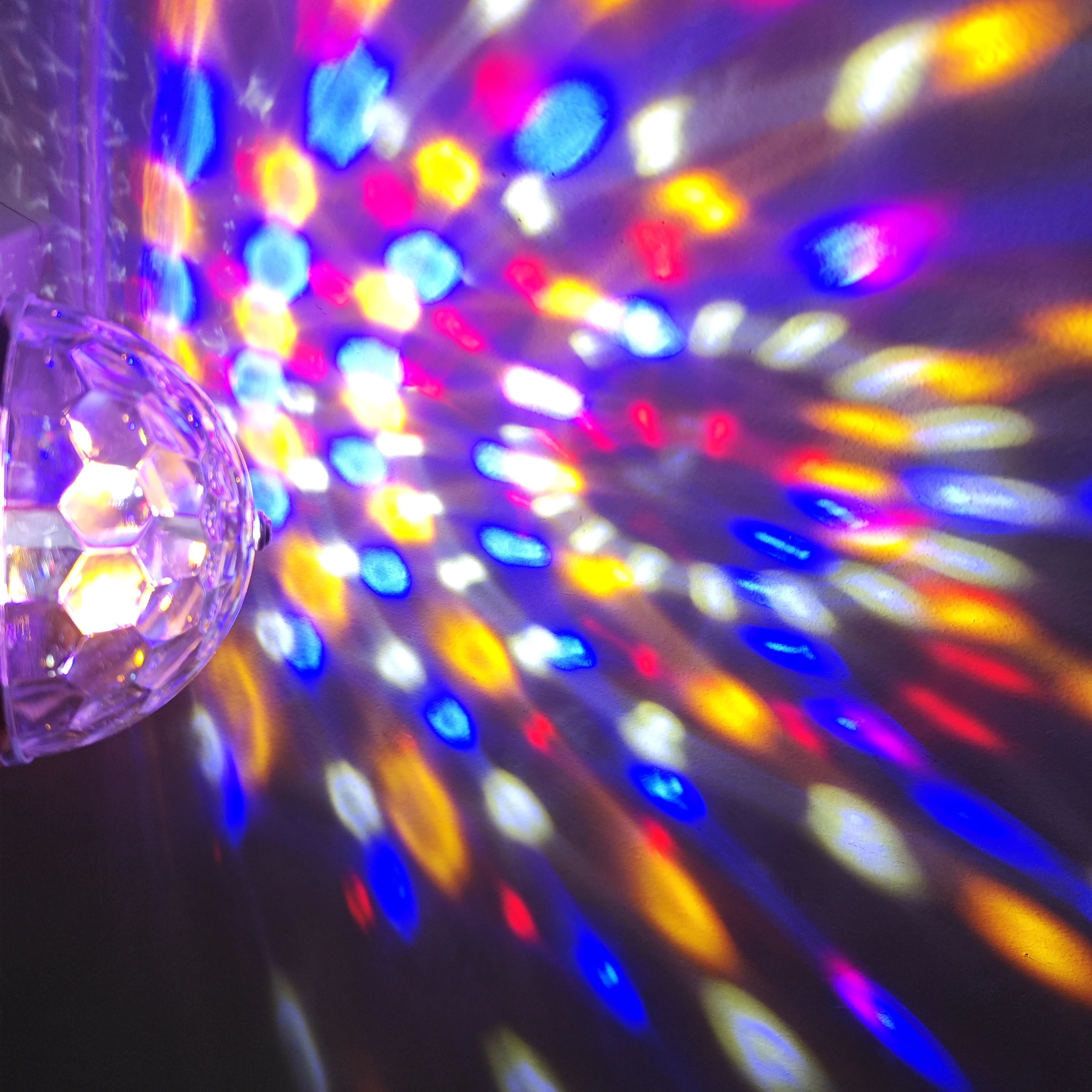 2 Luci Rotanti Led Palla Magica Colorata Con Presa E Interruttore - Per Feste, Camere Da Letto E Discoteca