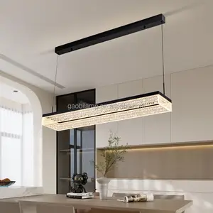 Square Iron Chandelier with LED Light Source High Brightness Dimmable Black Finish for Dining