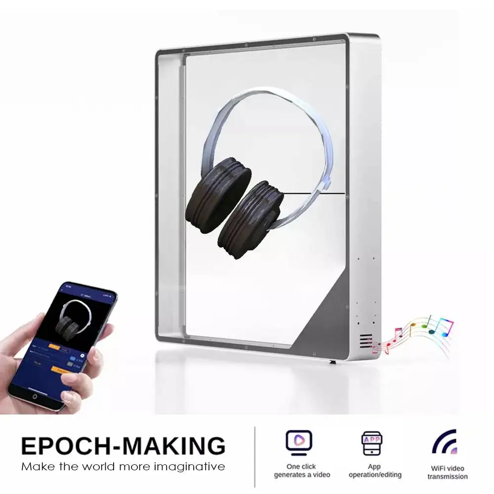 Ventilatore Olografico 3D Holospin 23.6 Pollici (60 Cm) – WiFi, Bluetooth, 720 LED, Luminosità 2200 Cd/m², 1500+ Video Inclusi, Per Pubblicità