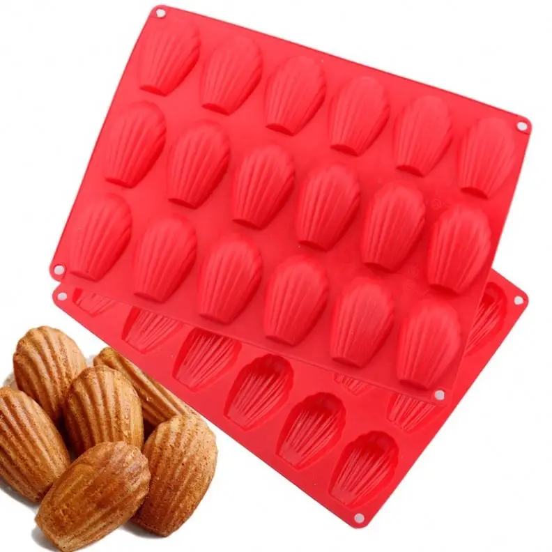 Candy and Cookies Baking Mold Silicone Madeleine Mold for Small Cake WIDIAN 18 Cavities Madeleine Silicone Baking Mold Nonstick Shell Shape Baking Cake Mold Pan 